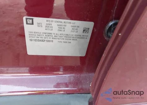 2016 Chevrolet Malibu Limited Lt из США, поврежденный, VIN 1G11C5SA0GF158918